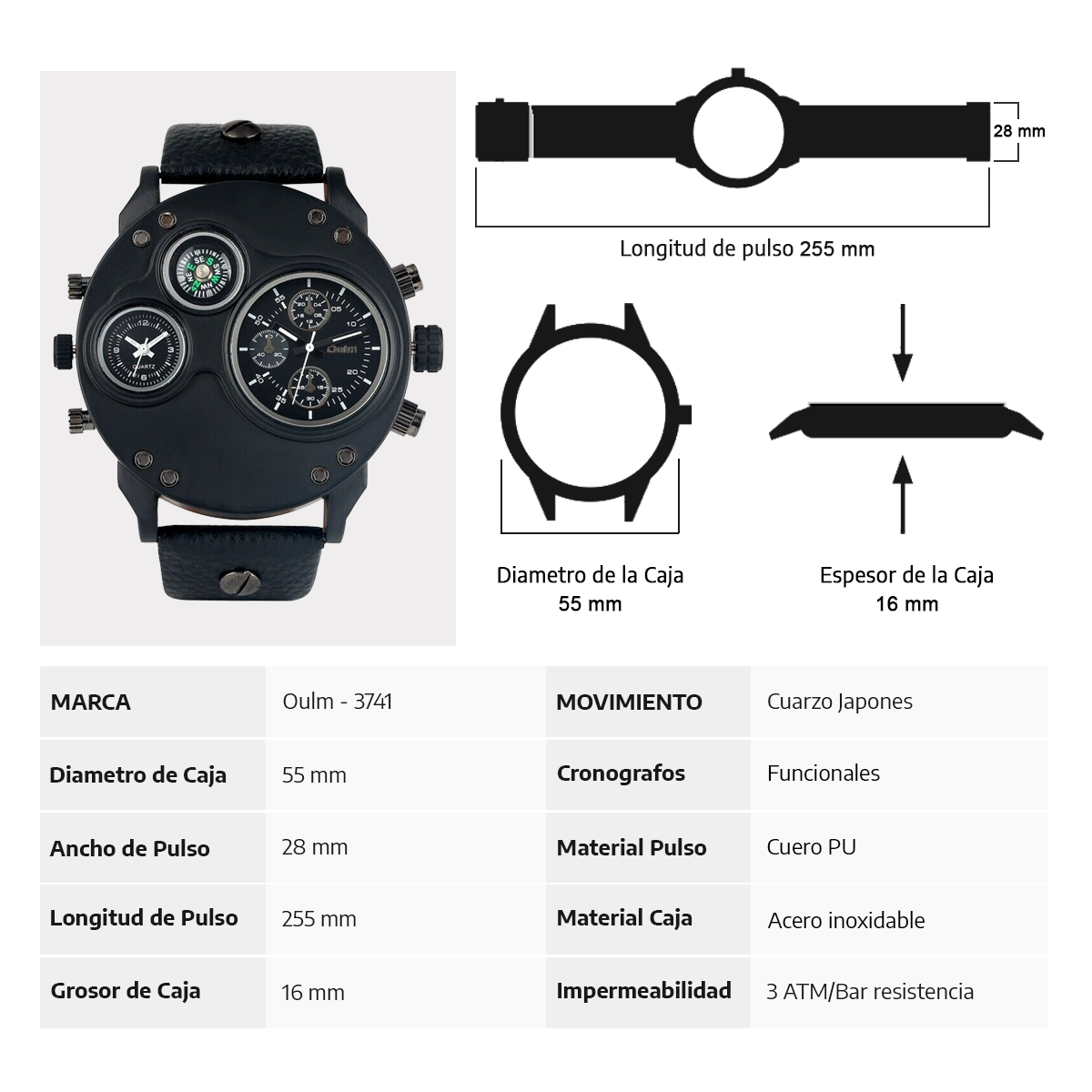 Reloj Casual Oulm 3741 para hombre