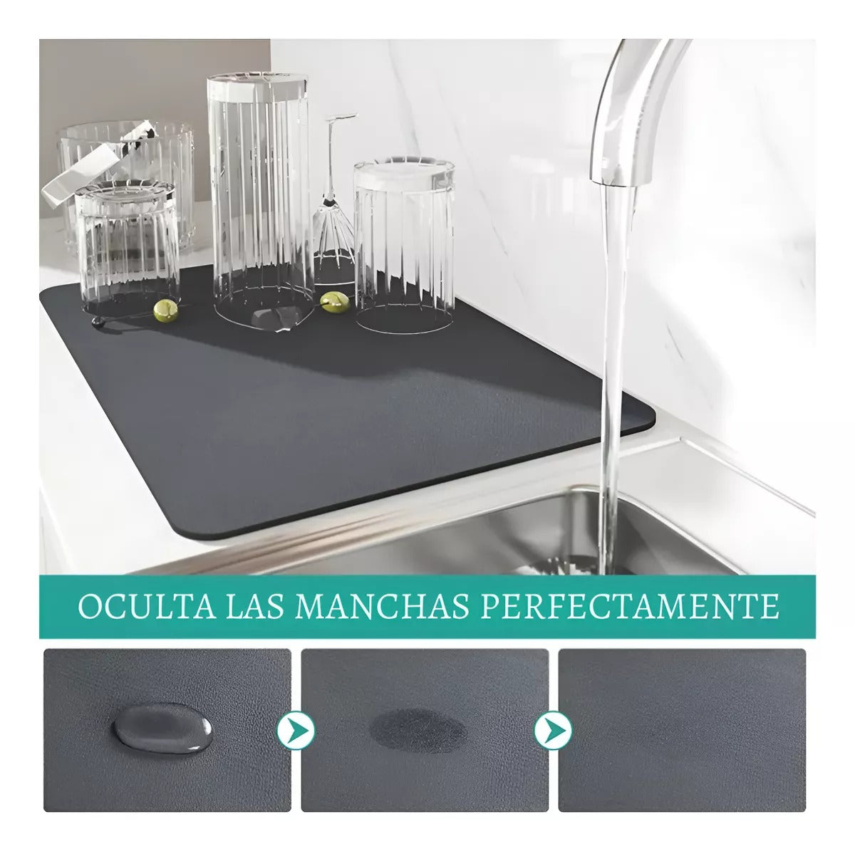 TAPETE DE SECADO DE PLATOS PARA COCINA