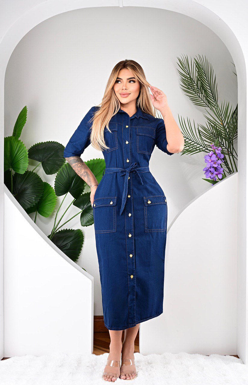 Vestido largo  de jeans