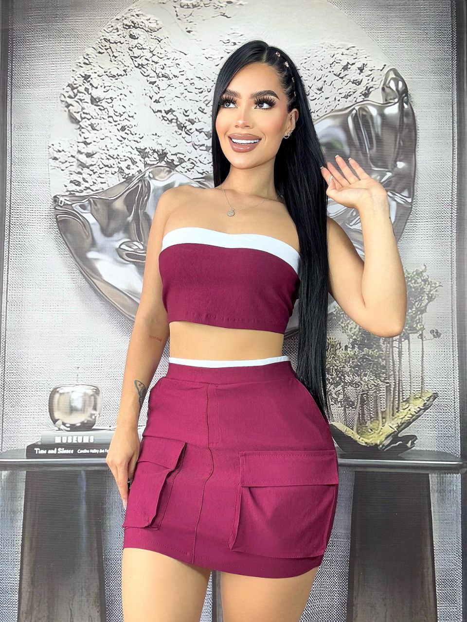 Conjunto top y falda 2163