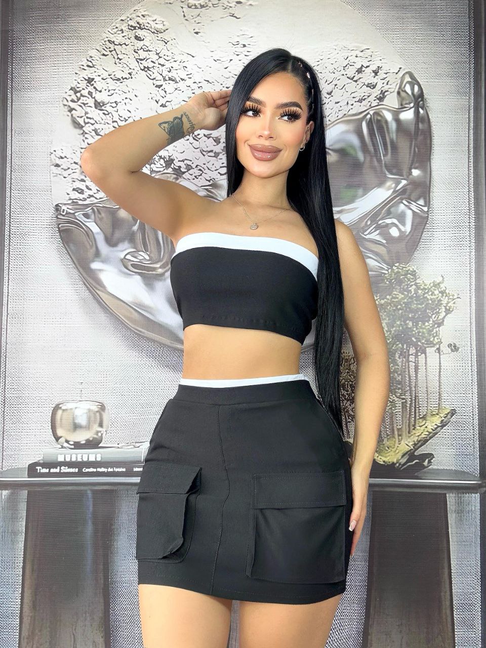 Conjunto top y falda 2163