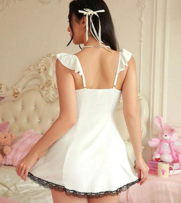 vestido blanco y negro talla s