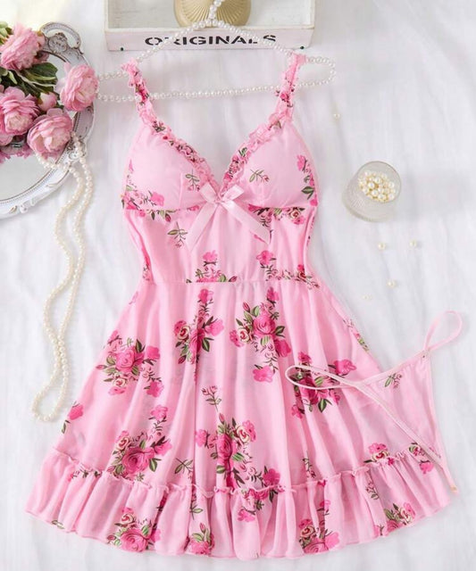 vestido rosa talla s