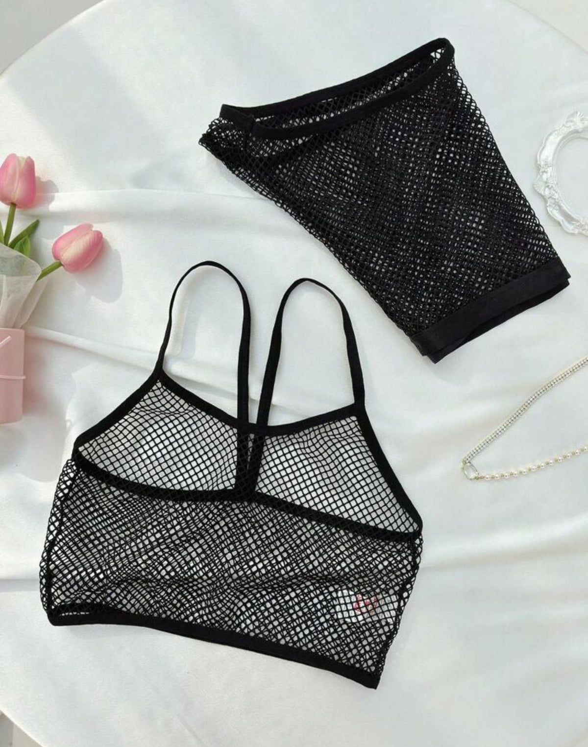 conjunto de malla negro talla m