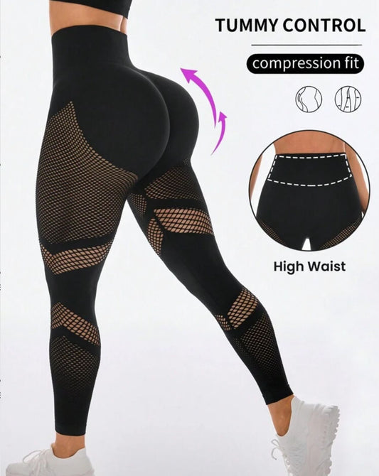🖤 Leggins control abdomen + mesh 🖤 talla m