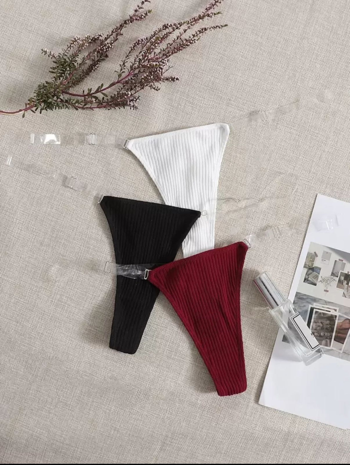 ✨ Panties con  tiras transparentes talla s ✨