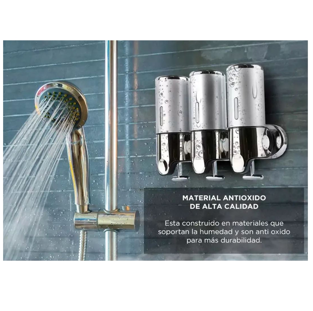 Dispensador De Jabon Y Shampoo Triple