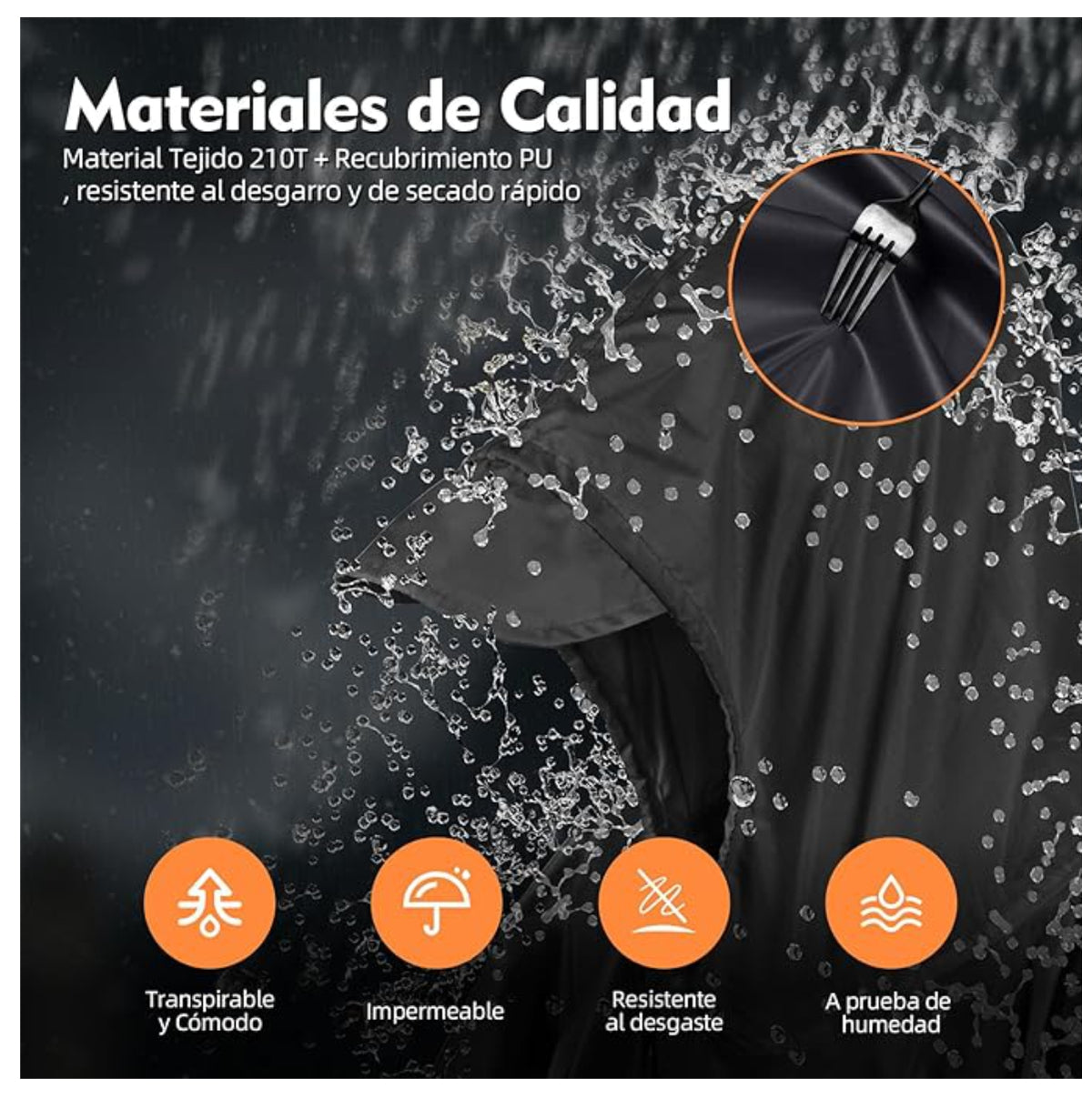 Carpa para Lluvia Impermeable Unisex