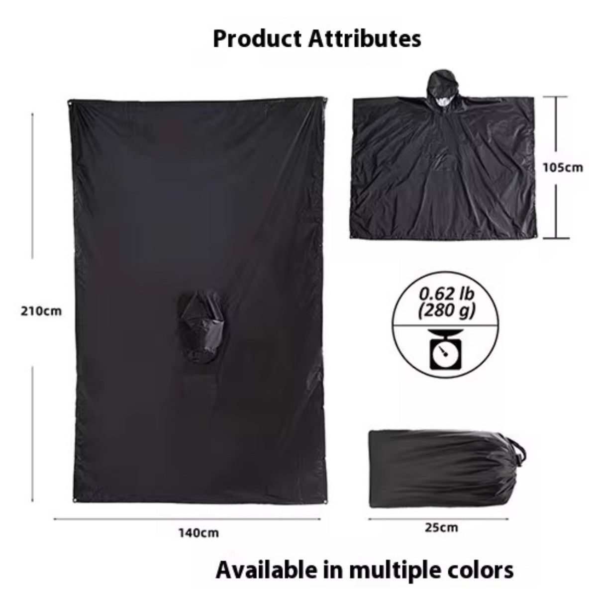 Carpa para Lluvia Impermeable Unisex