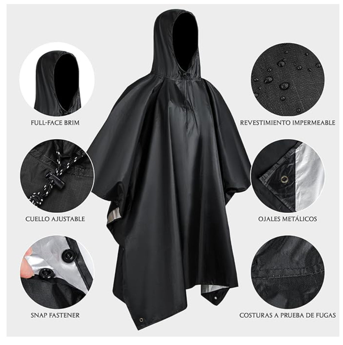 Carpa para Lluvia Impermeable Unisex
